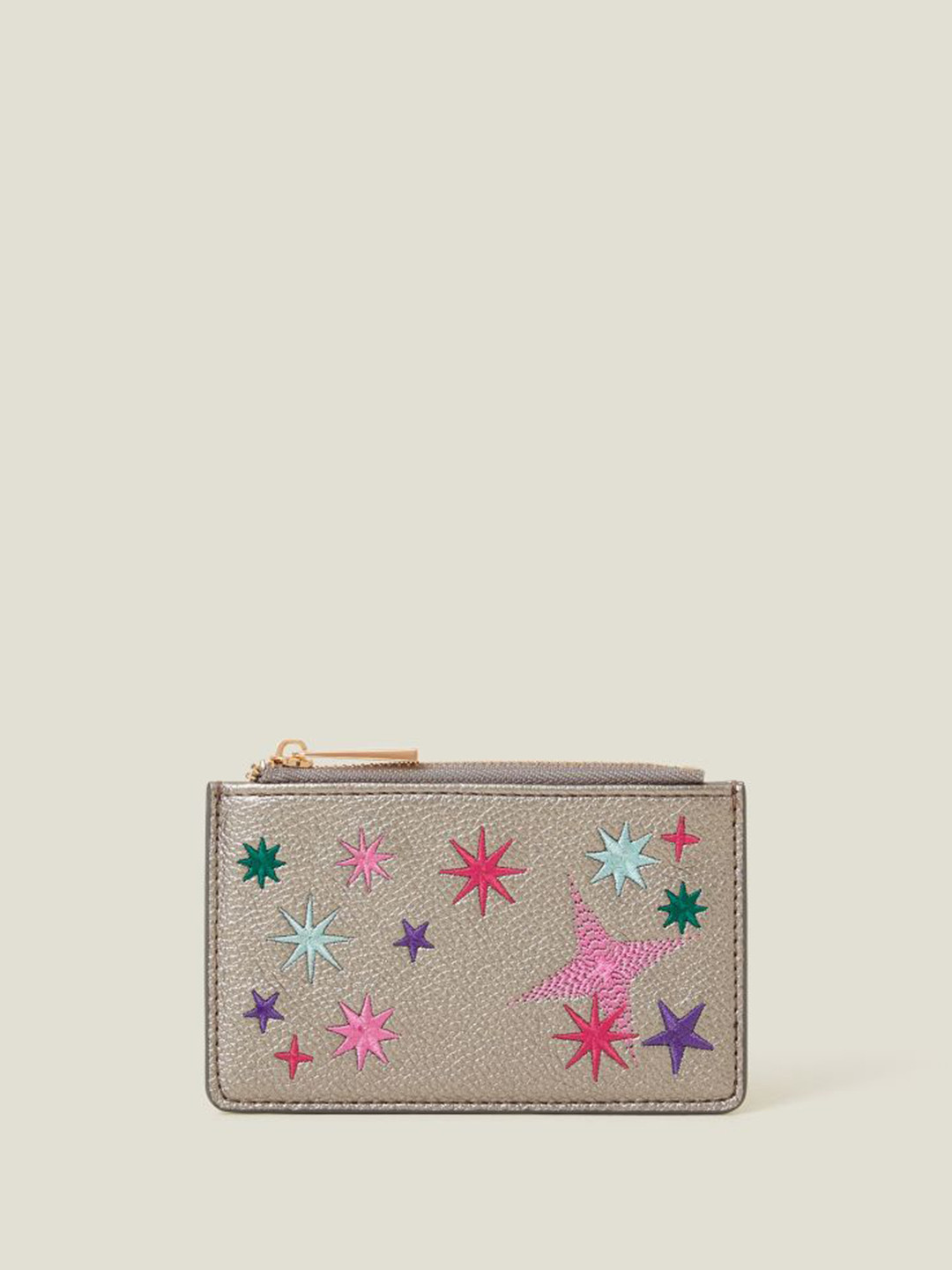 Accessorize Women Embroidered Star Card Holder