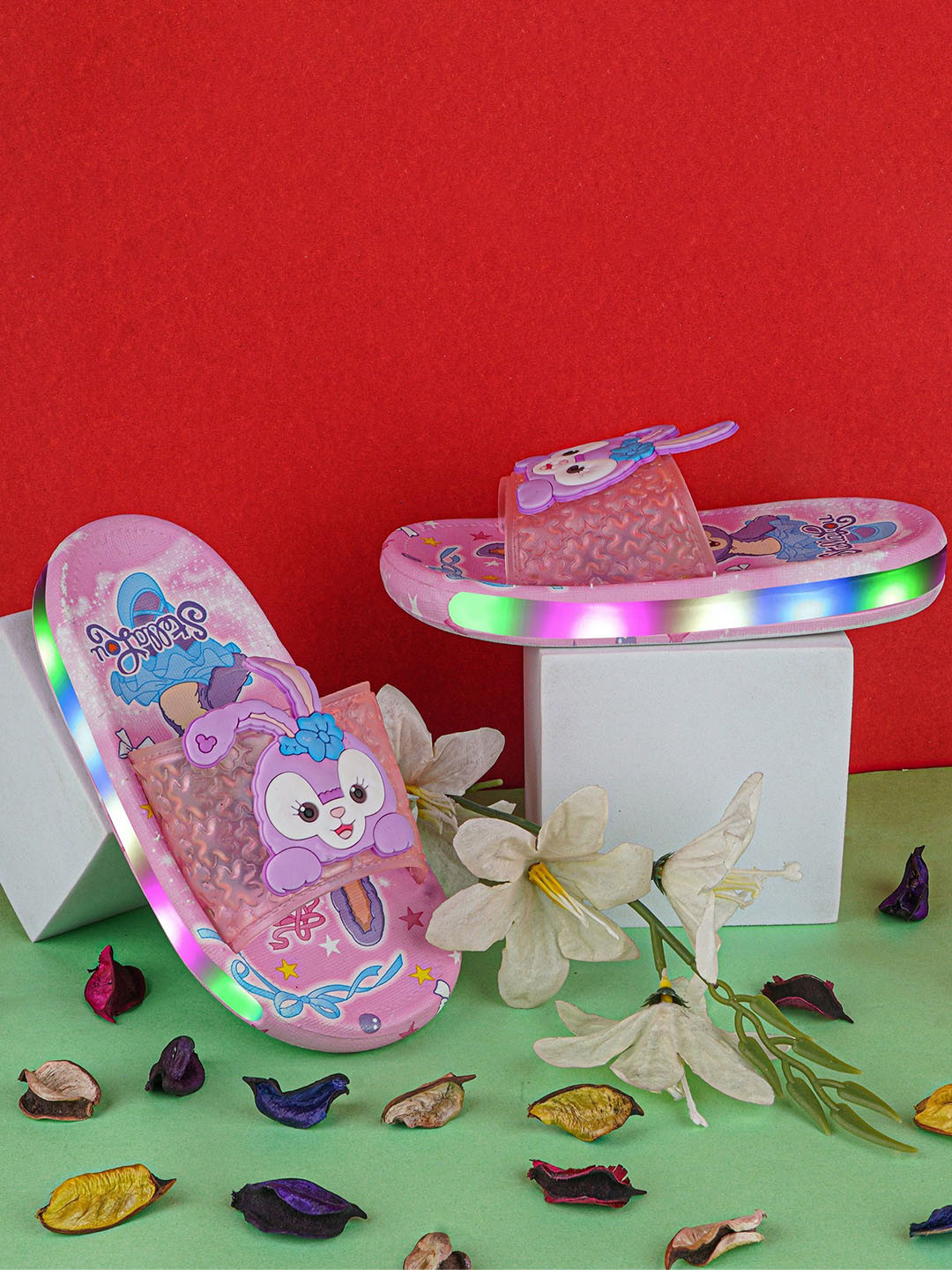 LMG Lifestyle Kids StellaLou Character Printed Led Light Water Proof Rubber Sliders