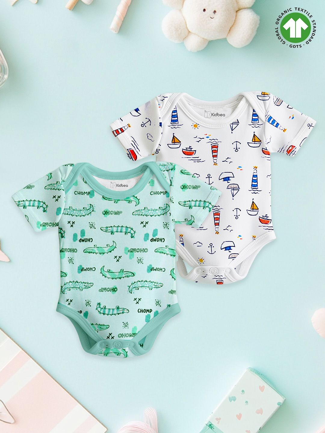 Kidbea Unisex Kids Pure Organic Cotton Onesie For Newborns & Infants Bodysuit