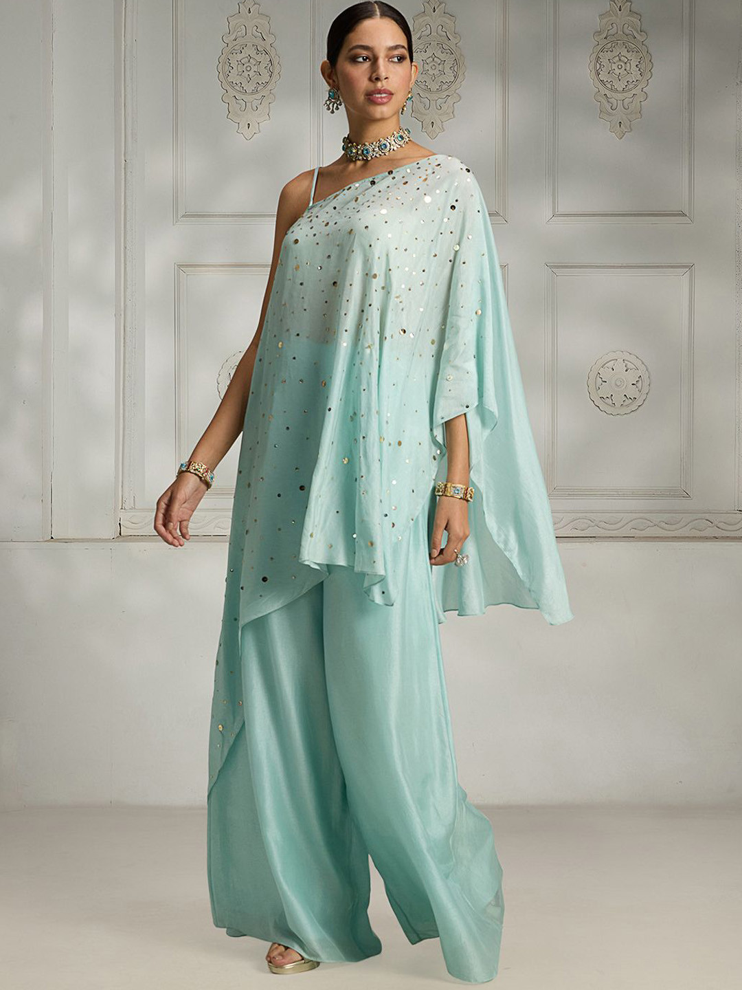 Rivaar By Rocky Star One Shoulder Top & Palazzo Co-Ords