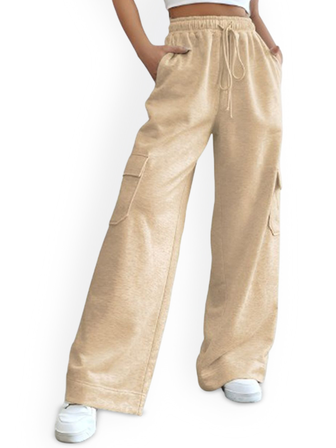 CLOTHINK INDIA Women Relaxed-Fit Cotton Track Pants