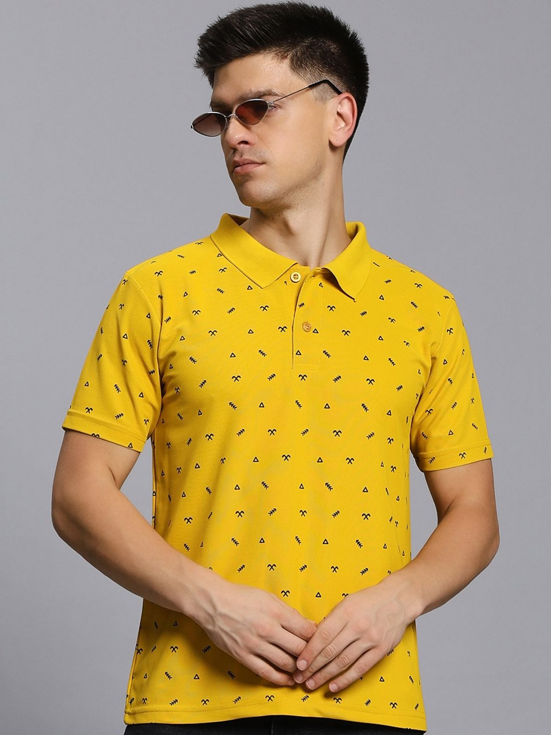 TIMBER HITCH Printed Polo Collar Short Sleeves T-shirt