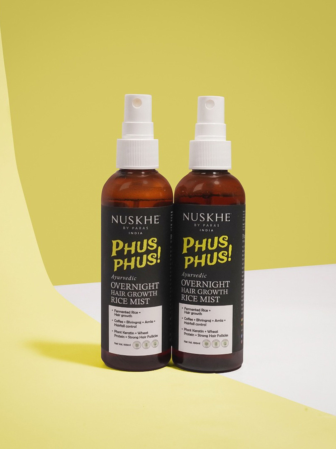 Nuskhe by Paras Pack Of 2 Phus Phus Hair Growth Rice Mist - 100 ml Each