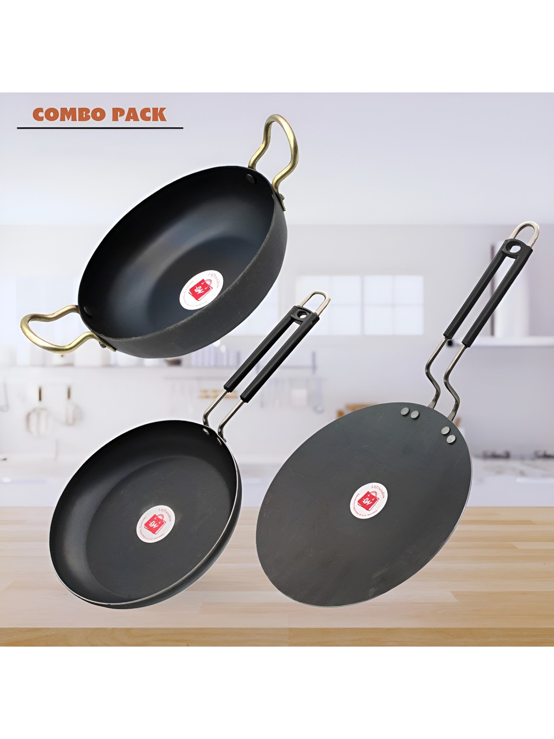 LAZYwindow Black Dishwasher Safe Metal Cookware Set of