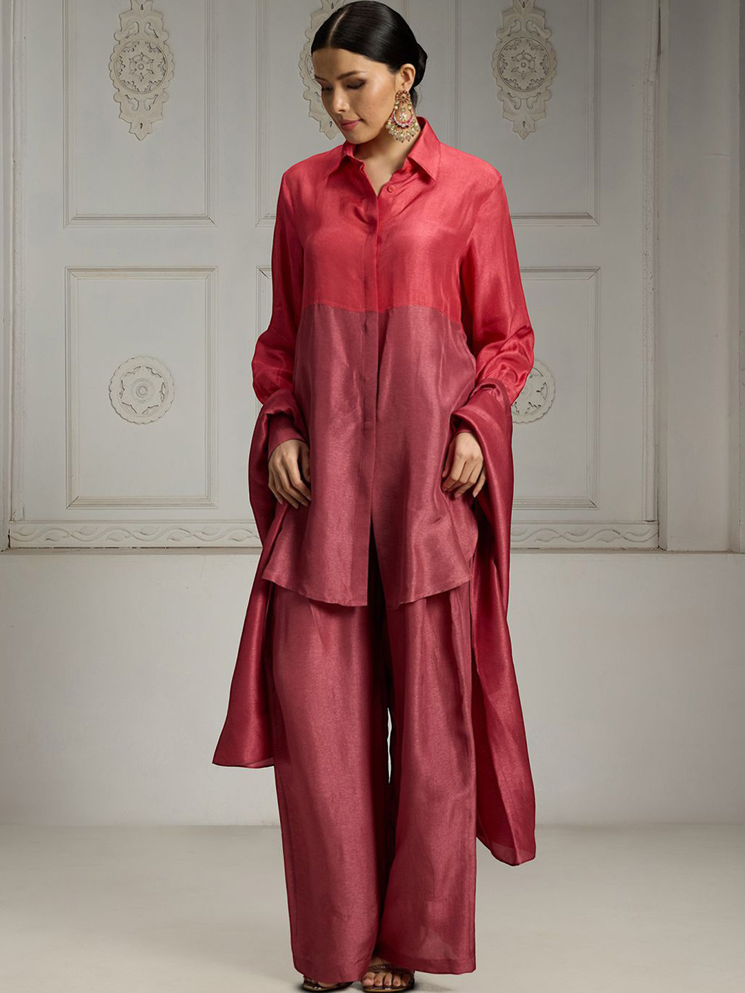 Rivaar By Rocky Star Women Colourblocked Regular Kurti with Palazzos