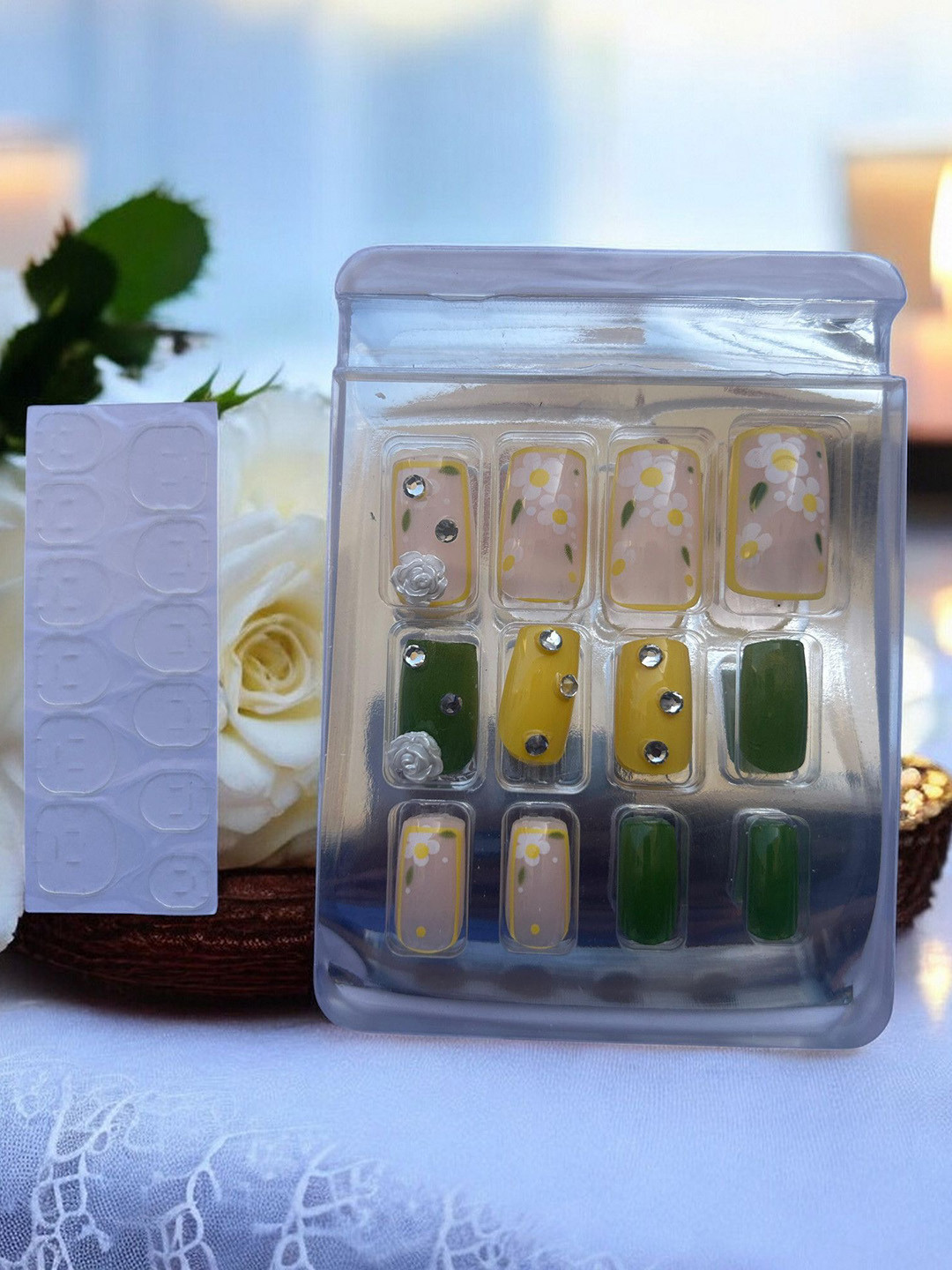 CHANDERKASH Nail Set Of 12 Long-Lasting Everlasting French Stick On Artificial Nails