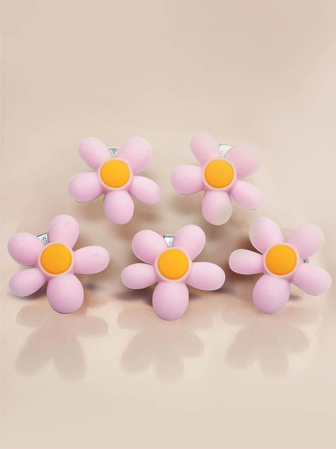 HAIR DRAMA CO. Women Set of 5 Flower Shape Tick Tack Hair Clips