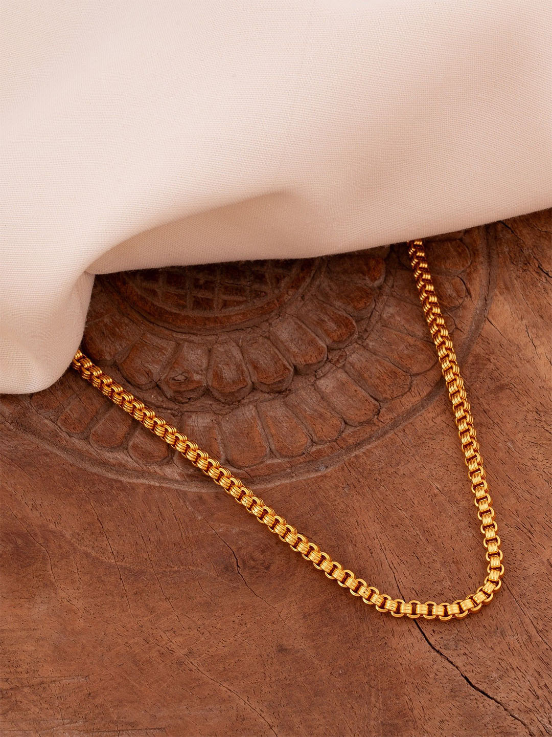 ELEGANTDREAM Gold-Plated Interlocking Chain