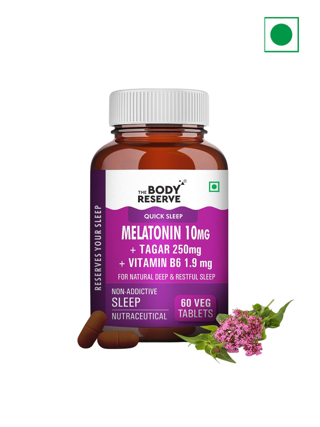 The Body Reserve Melatonin 10mg With Tagar 250mg Tablets- 60 Tablets