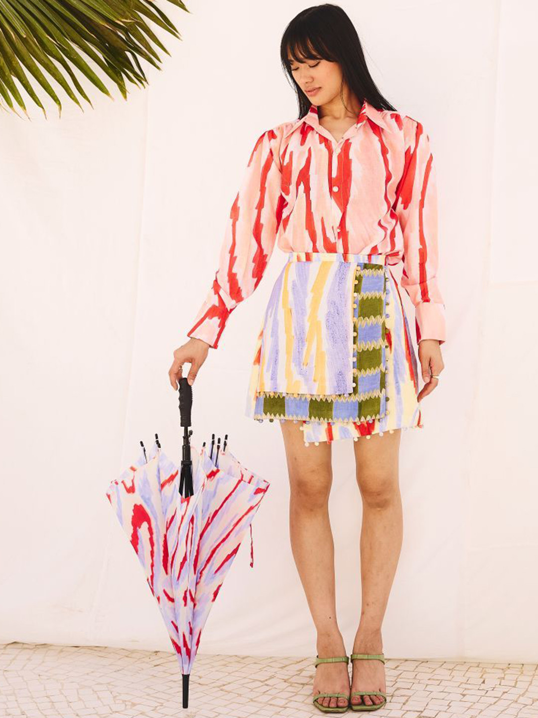 ZIP By payalandzinal Printed Wrap Mini Skirt