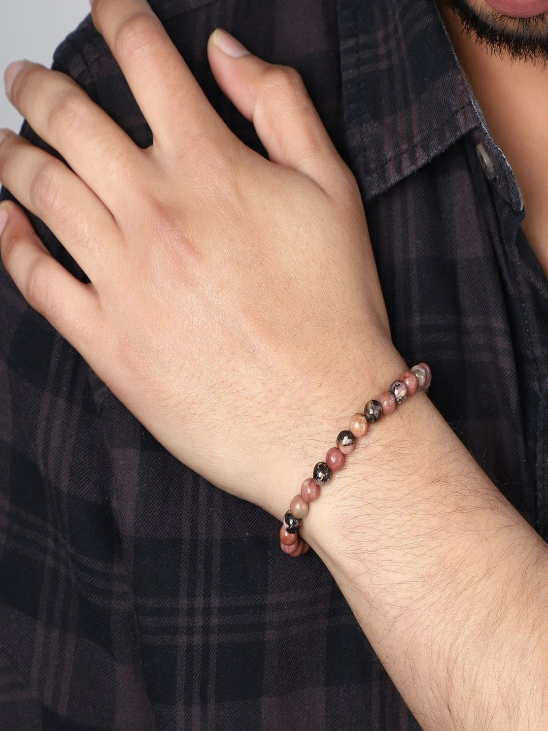 Nirvana Unisex Rhodonite Love & Compassion Elasticated Bracelet