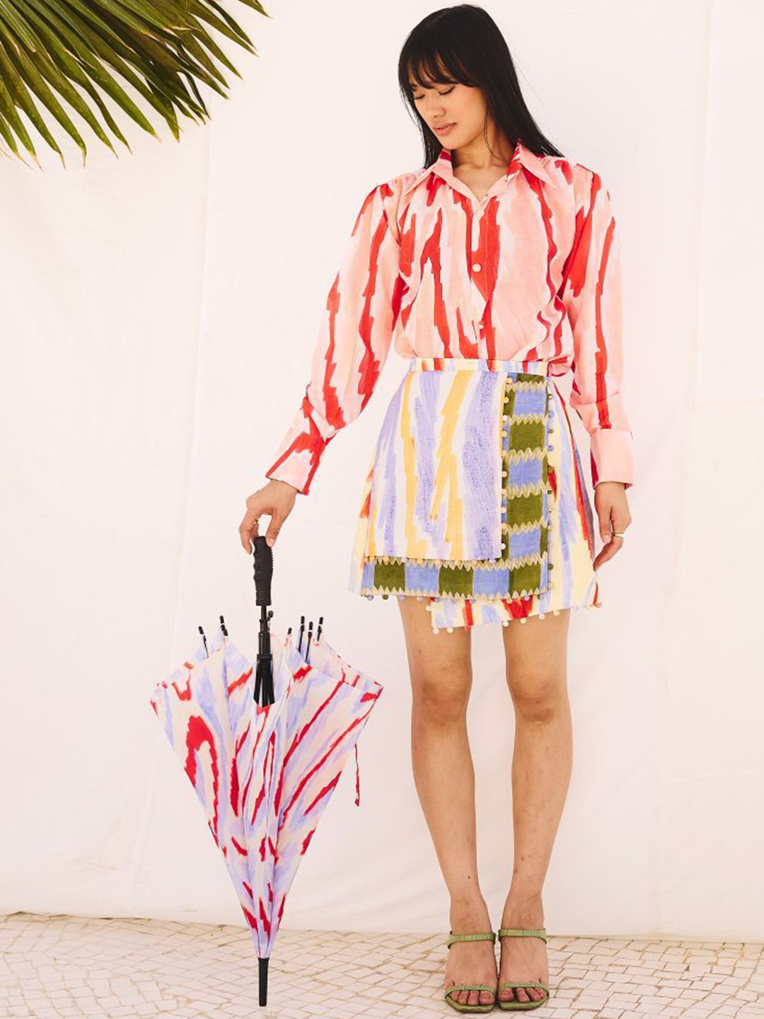 ZIP By payalandzinal Printed Wrap Mini Skirt