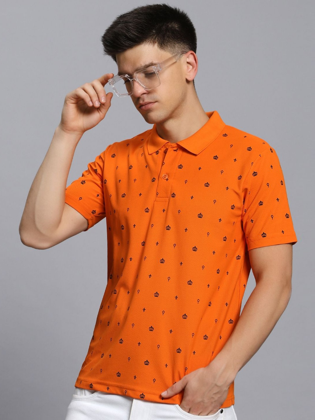 TIMBER HITCH Printed Polo Collar Short Sleeves T-shirt