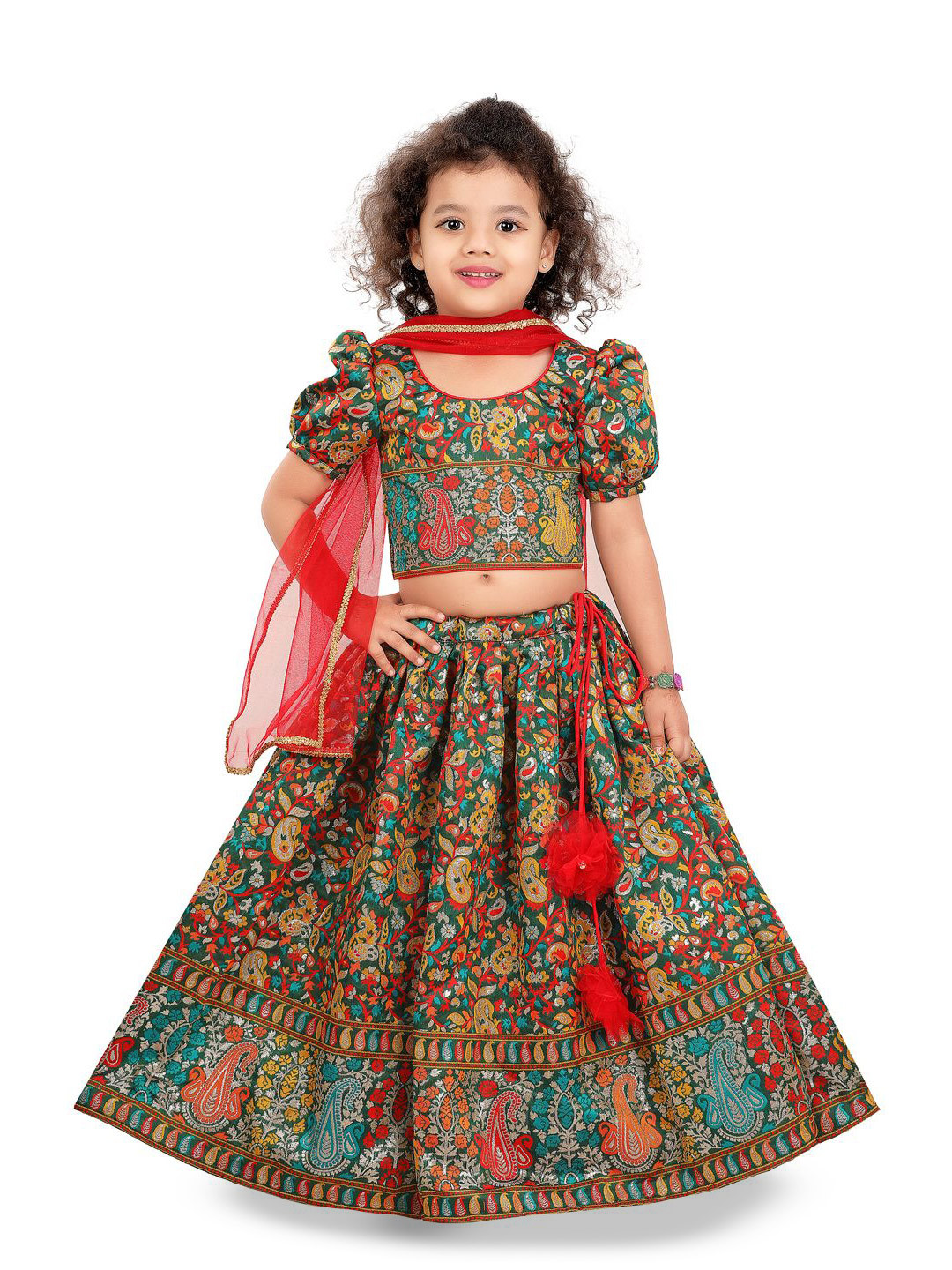 Pragya Exclusive Girls Printed Ready to Wear Lehenga &