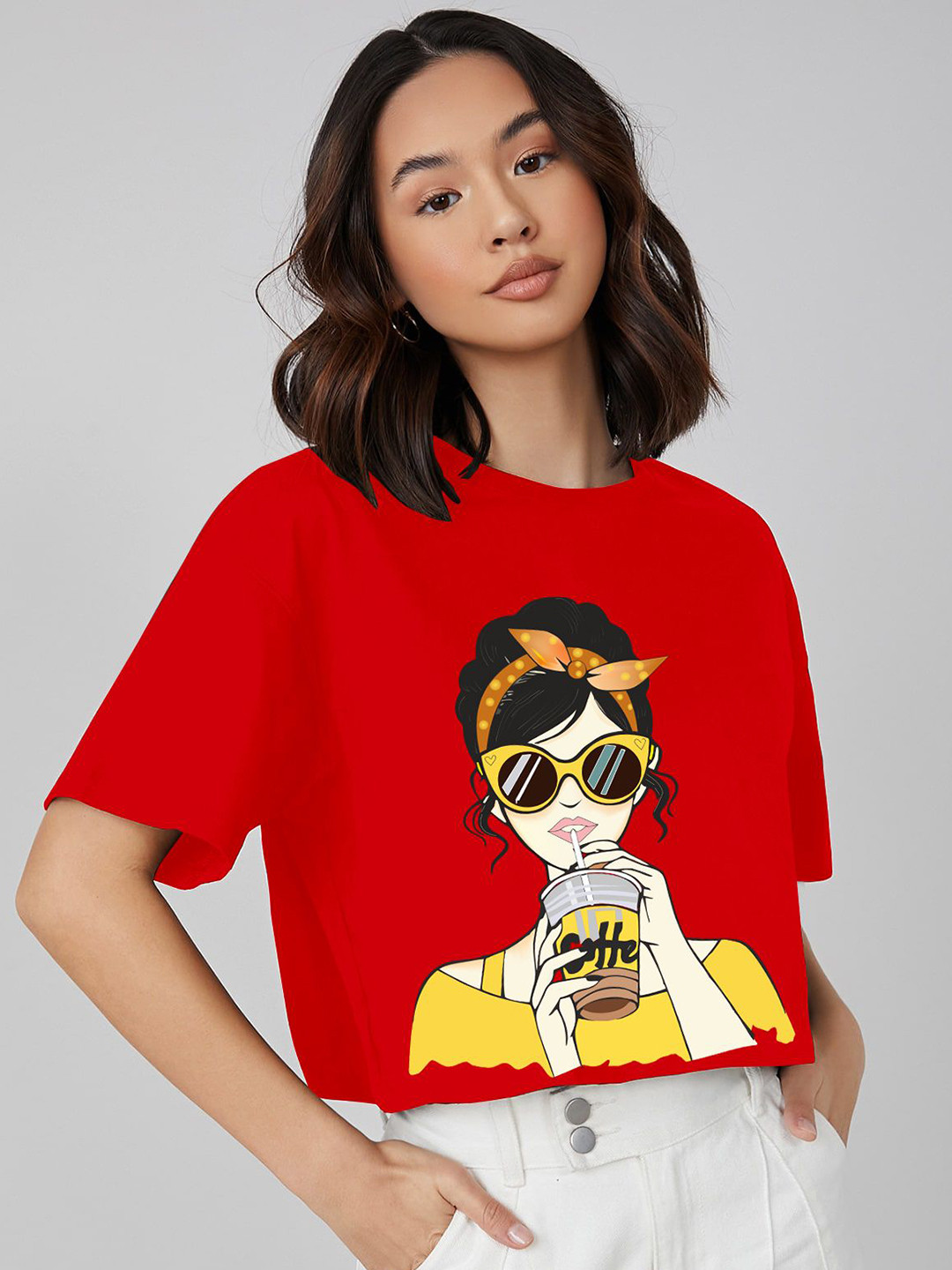 AAHWAN Printed Drop-Shoulder Sleeves T-shirt
