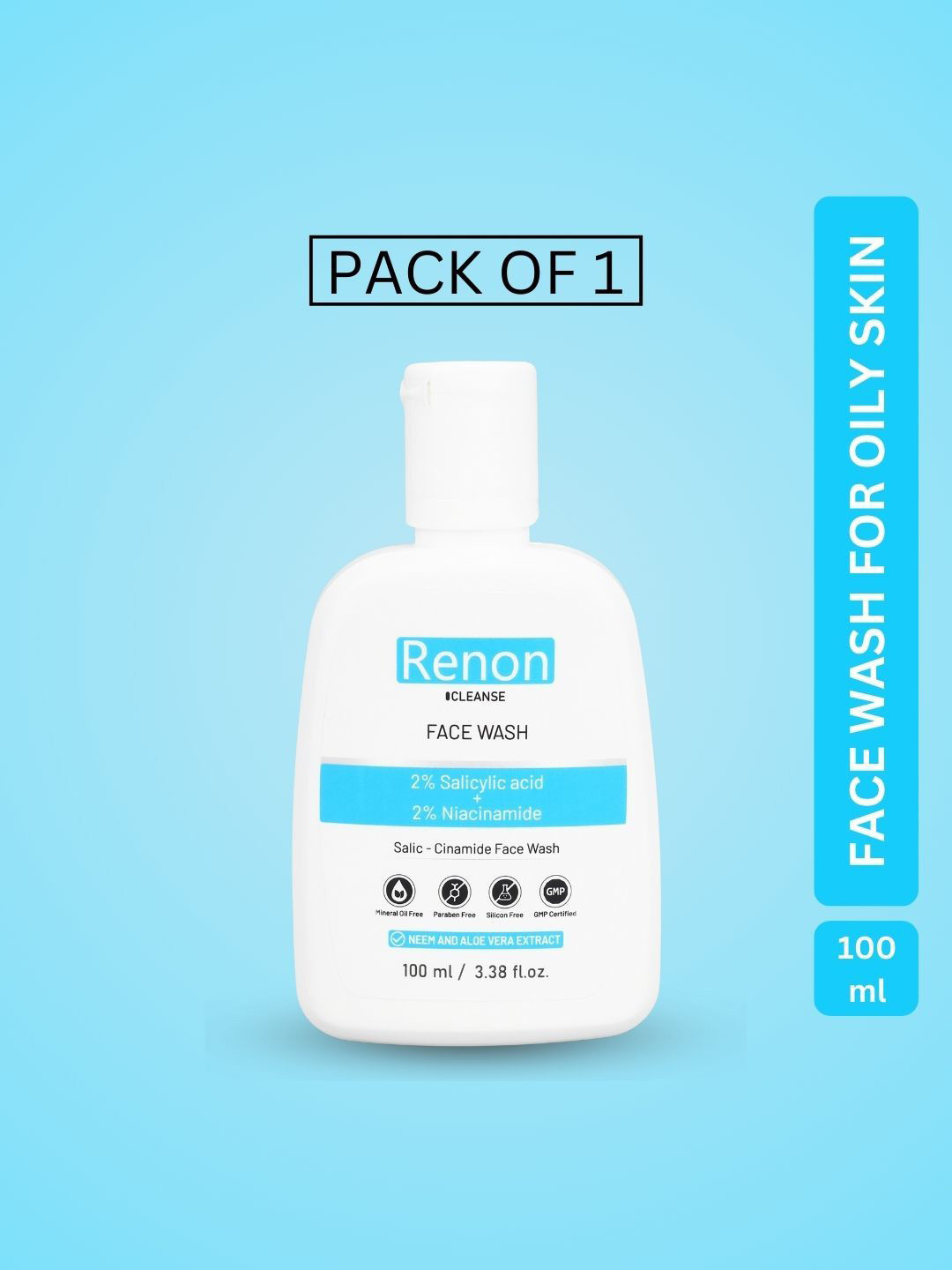 Renon 2 % Salicylic acid And 2 % Niacinamide Deep Cleansing Facewash - 100 ml