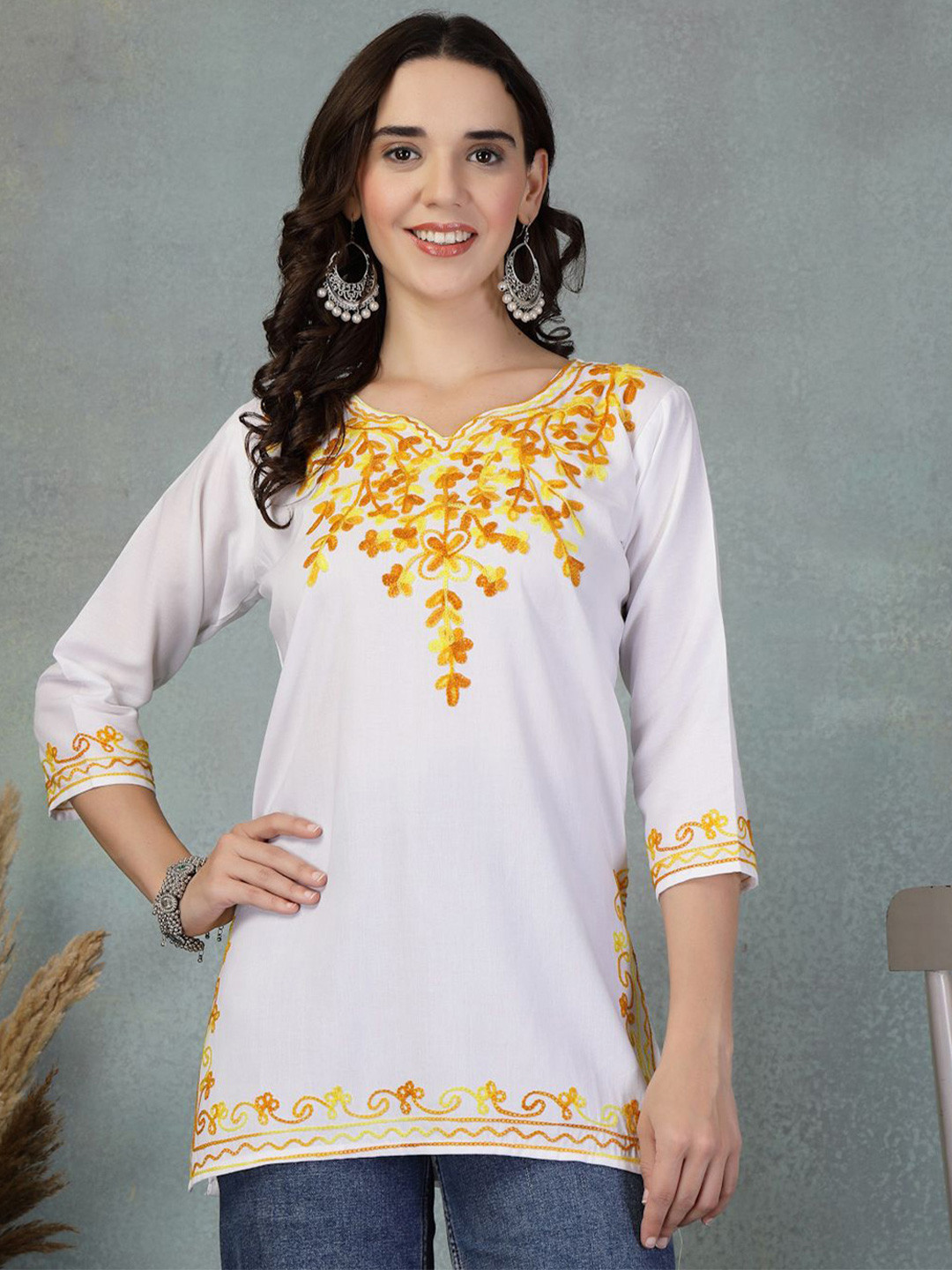 Shine N Sober Floral Embroidered Top