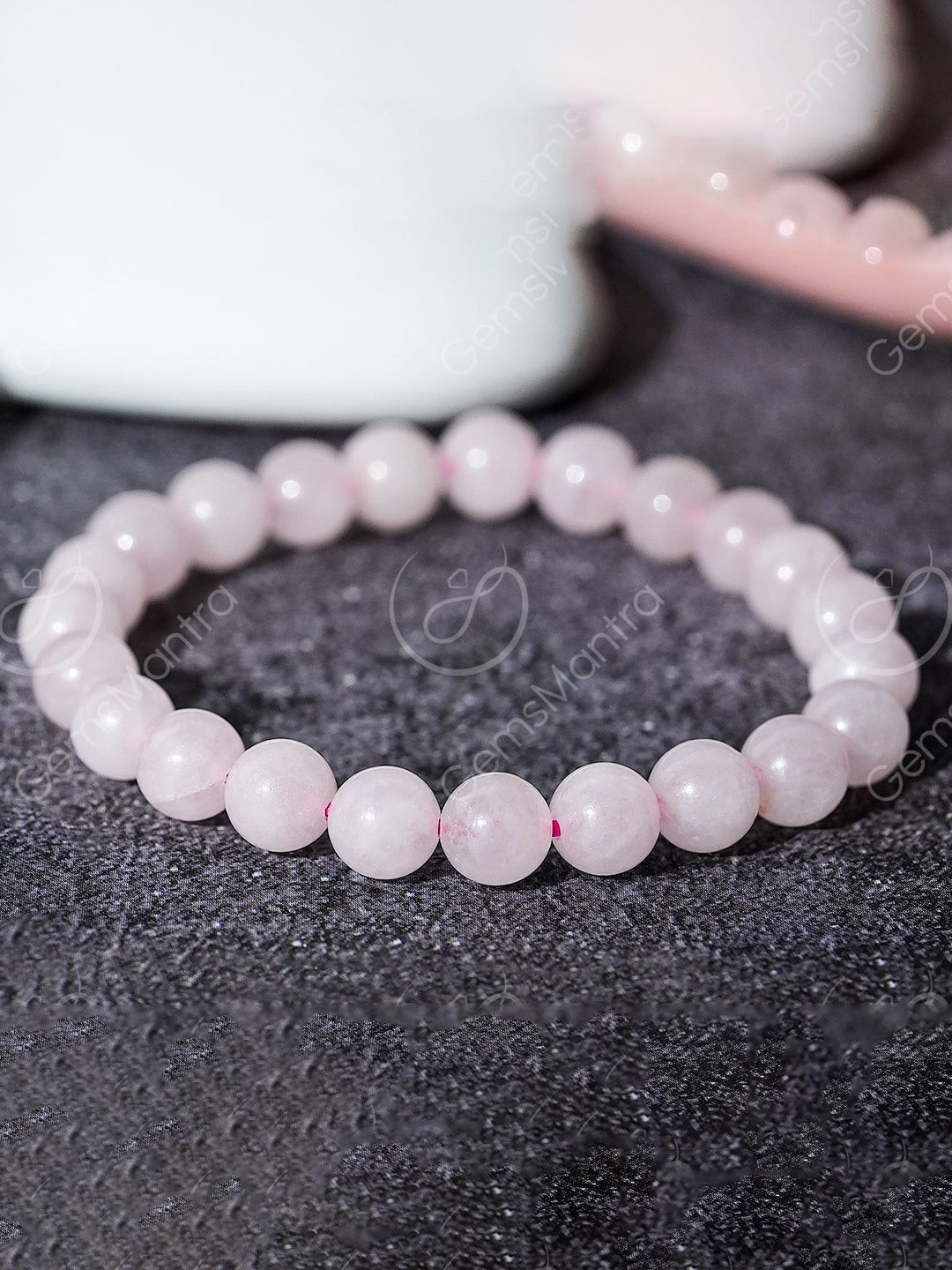 Gemsmantra Unisex Rose Quartz Bracelet
