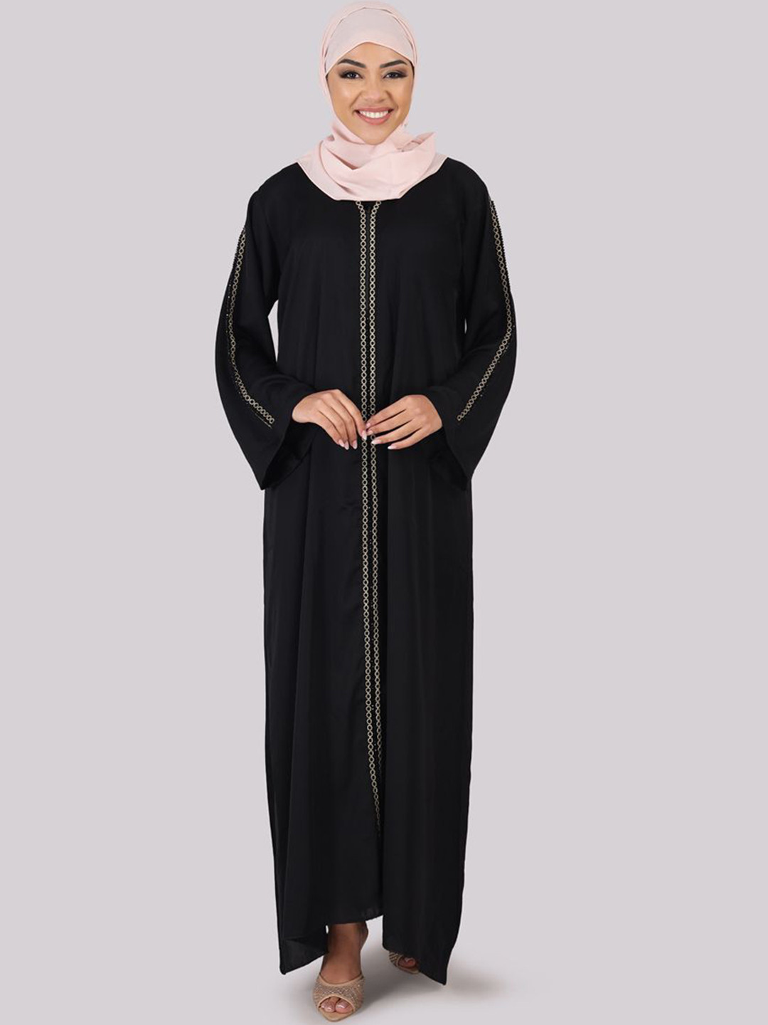IDH London Embroidered Pure Cotton Abaya Burqa With Scarf