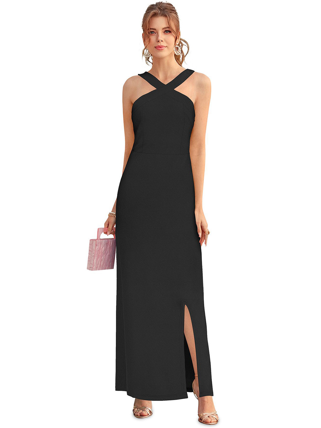 KREADAA Women Bodycon Maxi Slit Dress