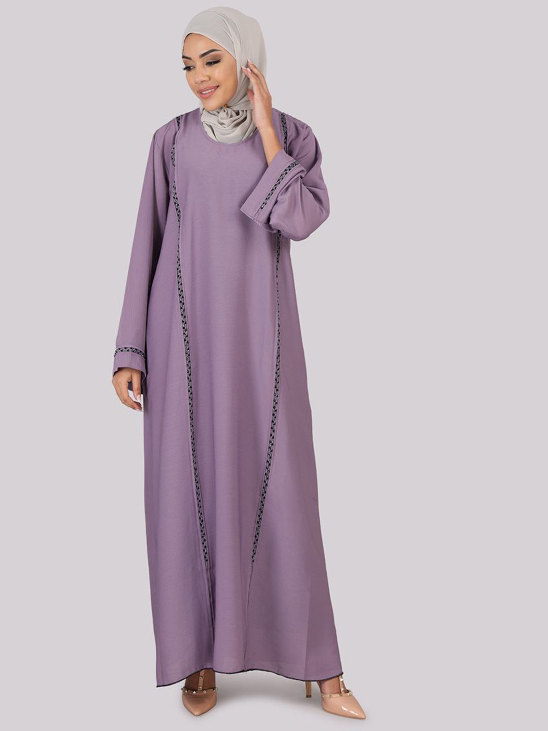 IDH London Pure Cotton Round Neck Abaya With scarf