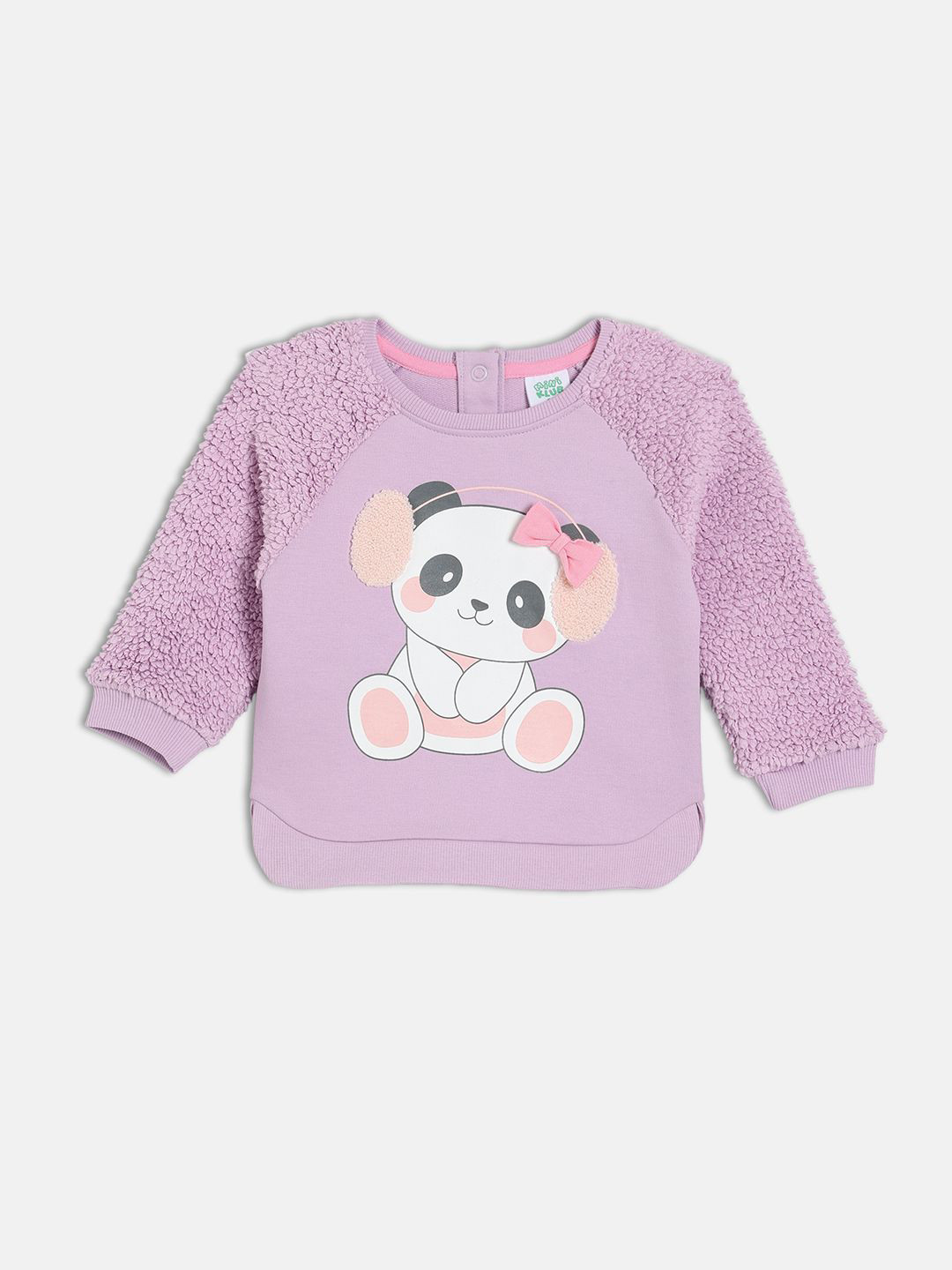 MINI KLUB Girls Raglon Sleeve Animal Print Sweatshirt