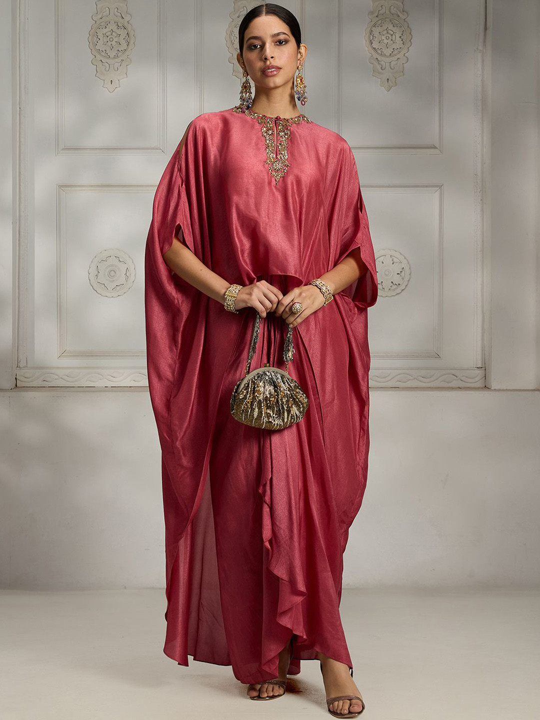 Rivaar By Rocky Star Embroidered Round Neck Top & Skirt Co-Ords