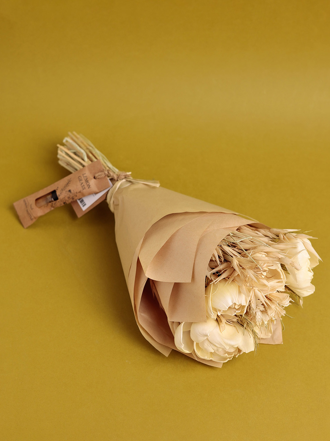 The Wishing Chair Brown And Beige Bouquet of Natural Dried Artificial Flower