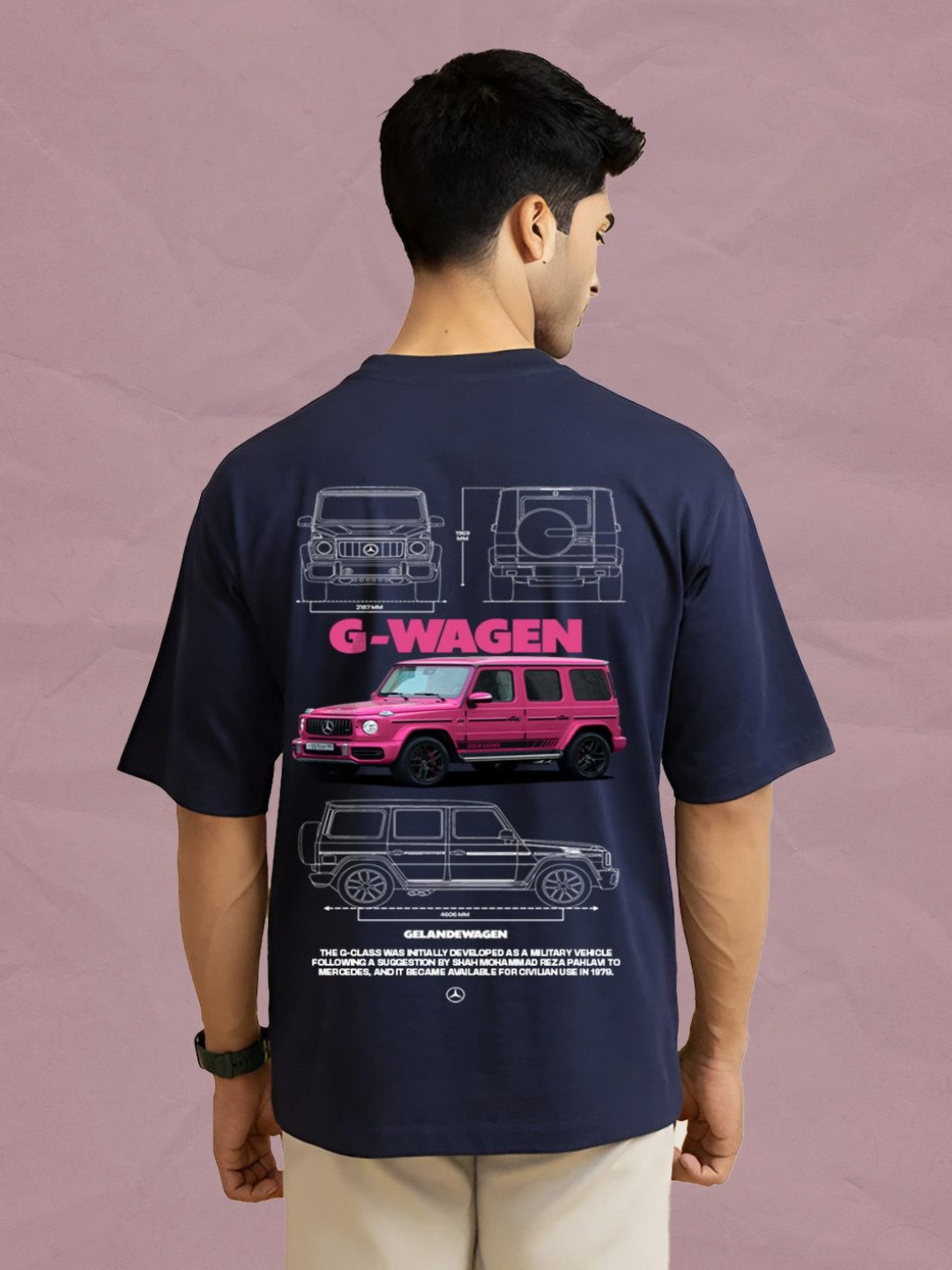 BDSQUARE Wagen Graphic Printed Bio-Wash Oversized Cotton T-shirt