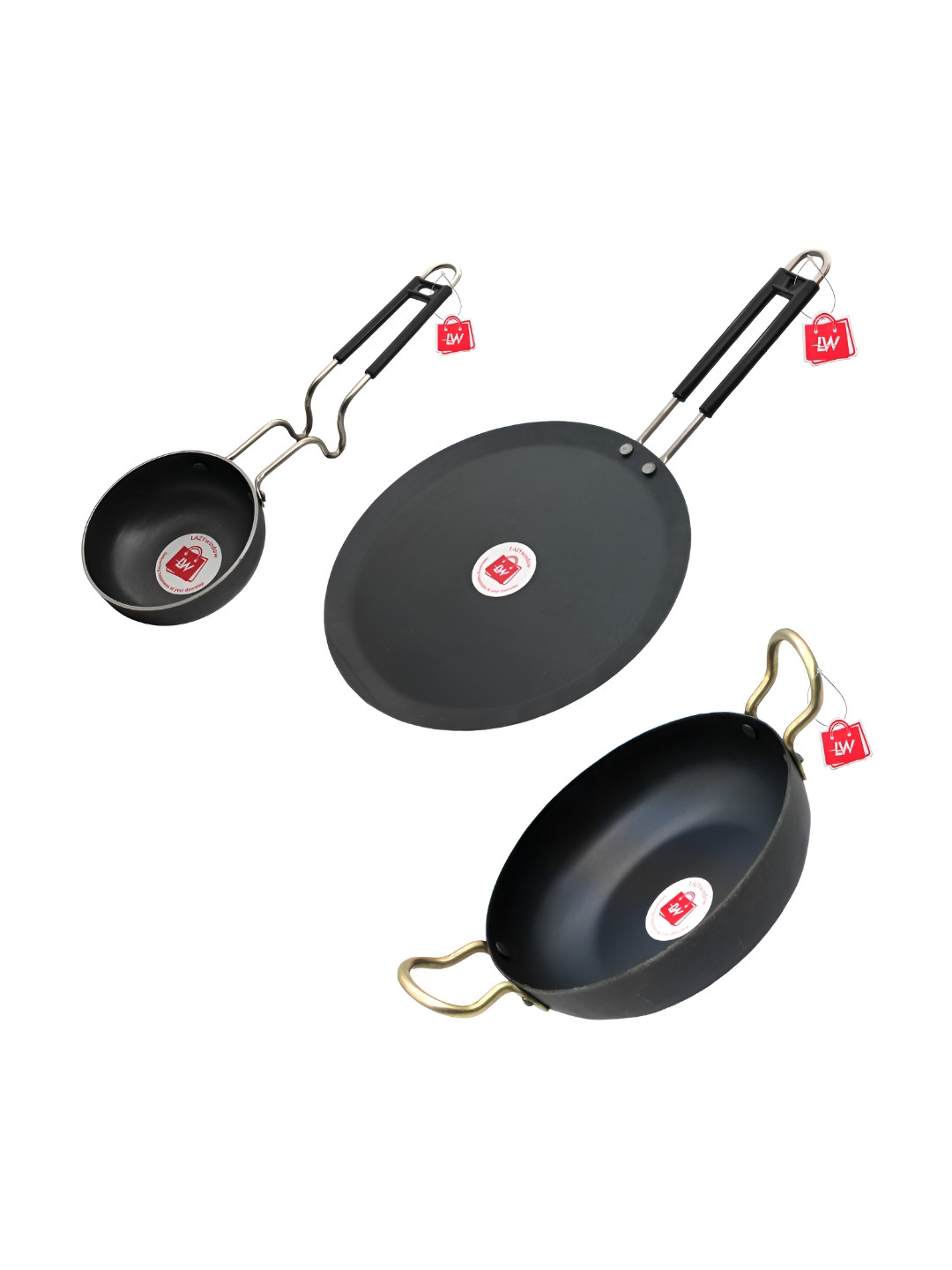 LAZYwindow Black Dishwasher Safe Metal Cookware Set of