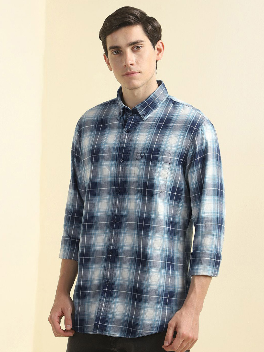 Allen Solly Men Tartan Checks Opaque Checked Casual Shirt