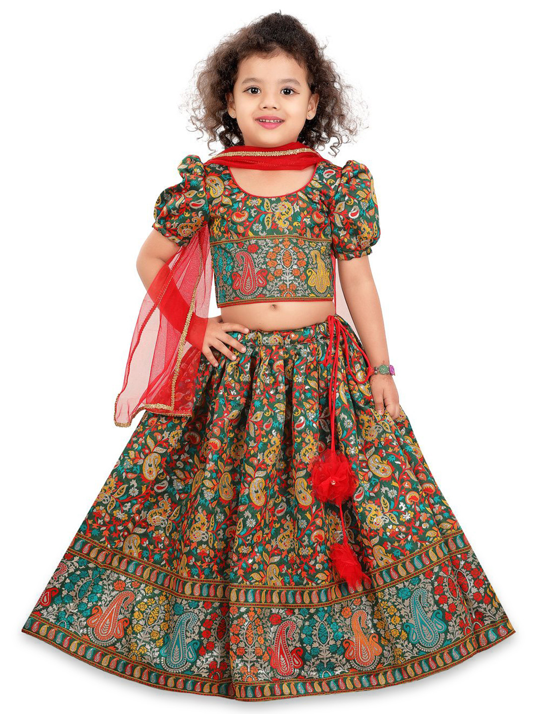 Pragya Exclusive Girls Printed Silk Ready to Wear Lehenga & Choli