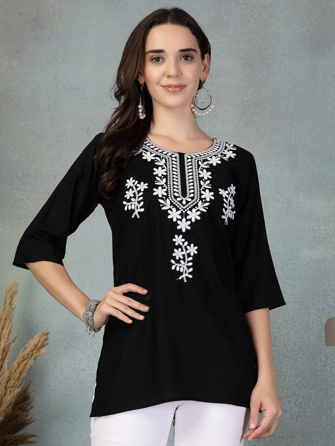 Shine N Sober Floral Embroidered Top