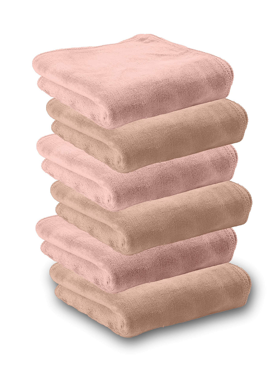 HOUSSE 6 Pieces Peach 450 GSM Ultra Absorbent Super Soft Quick Dry Face Towels