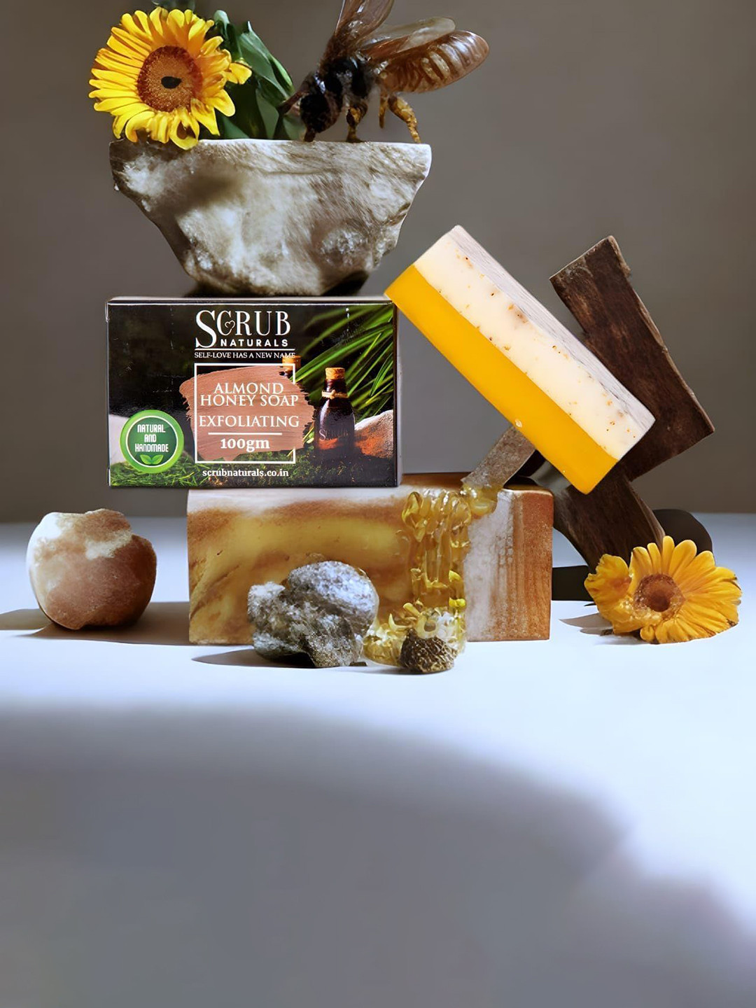 SCRUB NATURALS Almond Honey Exfoliating Soap - 100 g