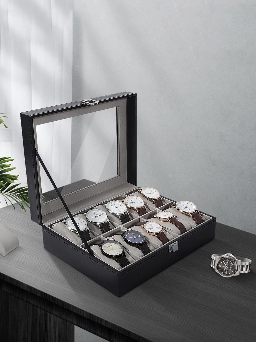 Panchhi Store 10 Slots Black Watch Organiser Box