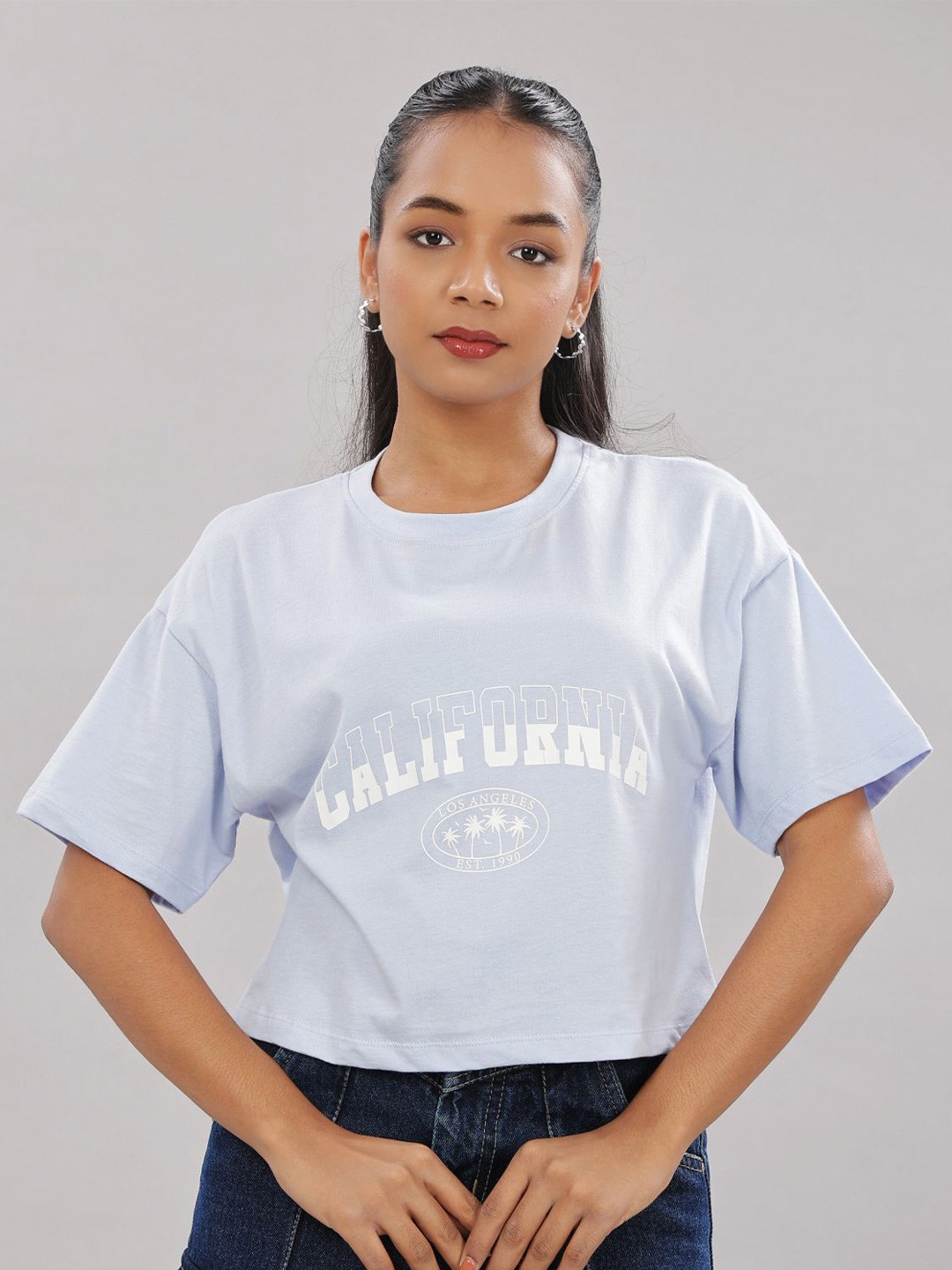 OUTLAWS Striped Extended Sleeves Cotton Boxy Top