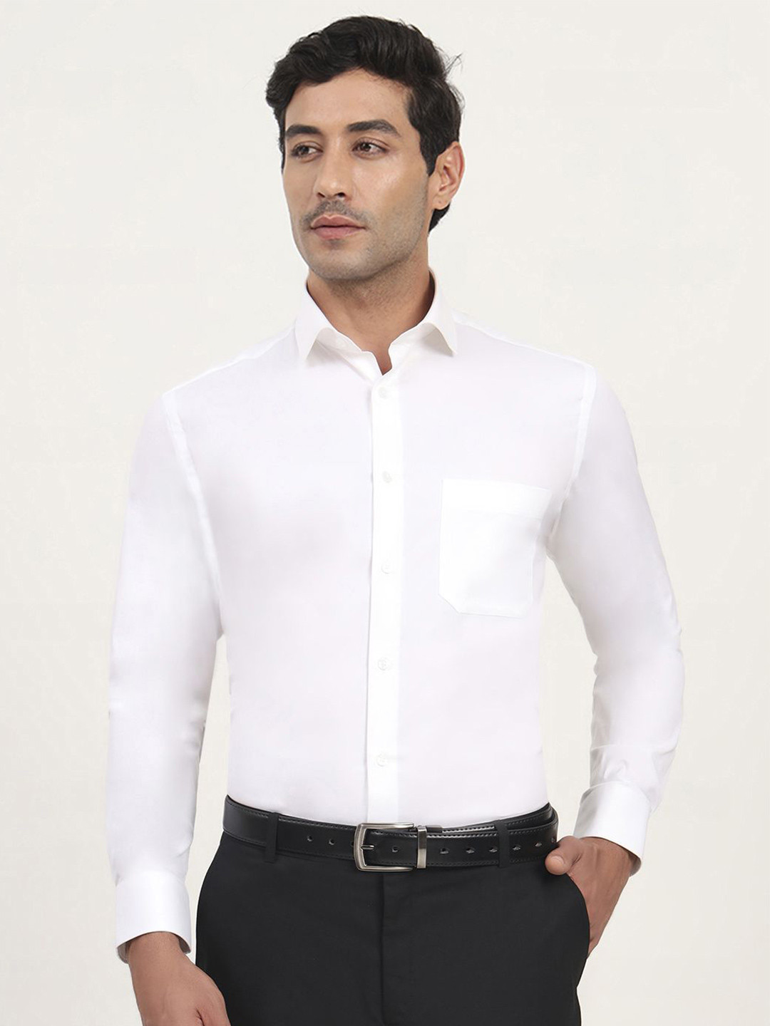 METAL Cutaway Collar Slim Fit Opaque Formal Shirt