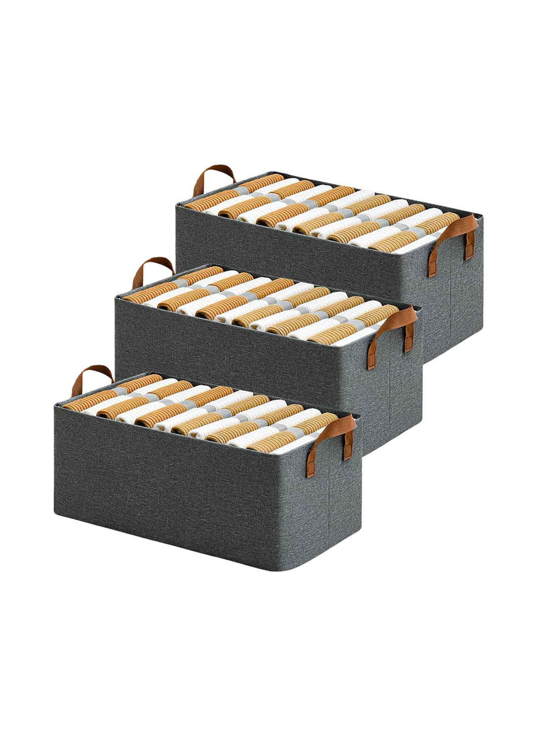 Panchhi Store Pack of 3 Grey Multipurpose Storage Basket