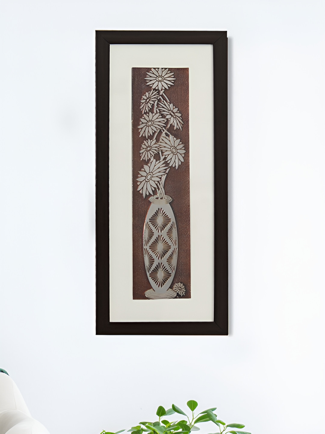 SHREE KALA HOME DECOR Beautiful Vintage Chrysanthemum Wall Paintings Wall Art -10 x 23 In