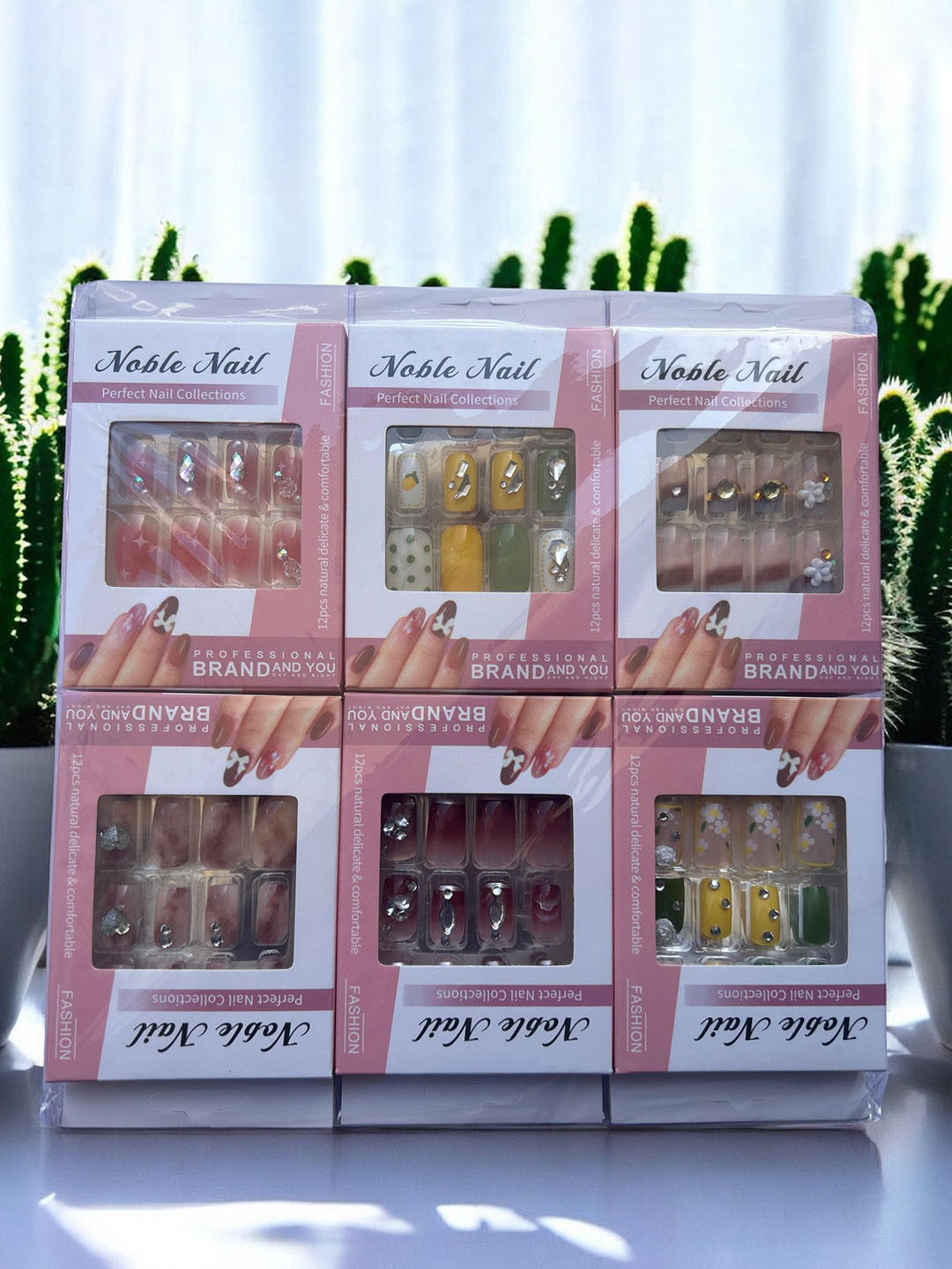 CHANDERKASH Set Of 12 Reusable Long-Lasting Everlasting French Stick On Artificial Nails