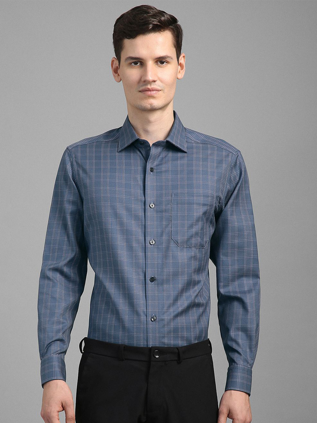 Louis Philippe Men Opaque Checked Formal Shirt