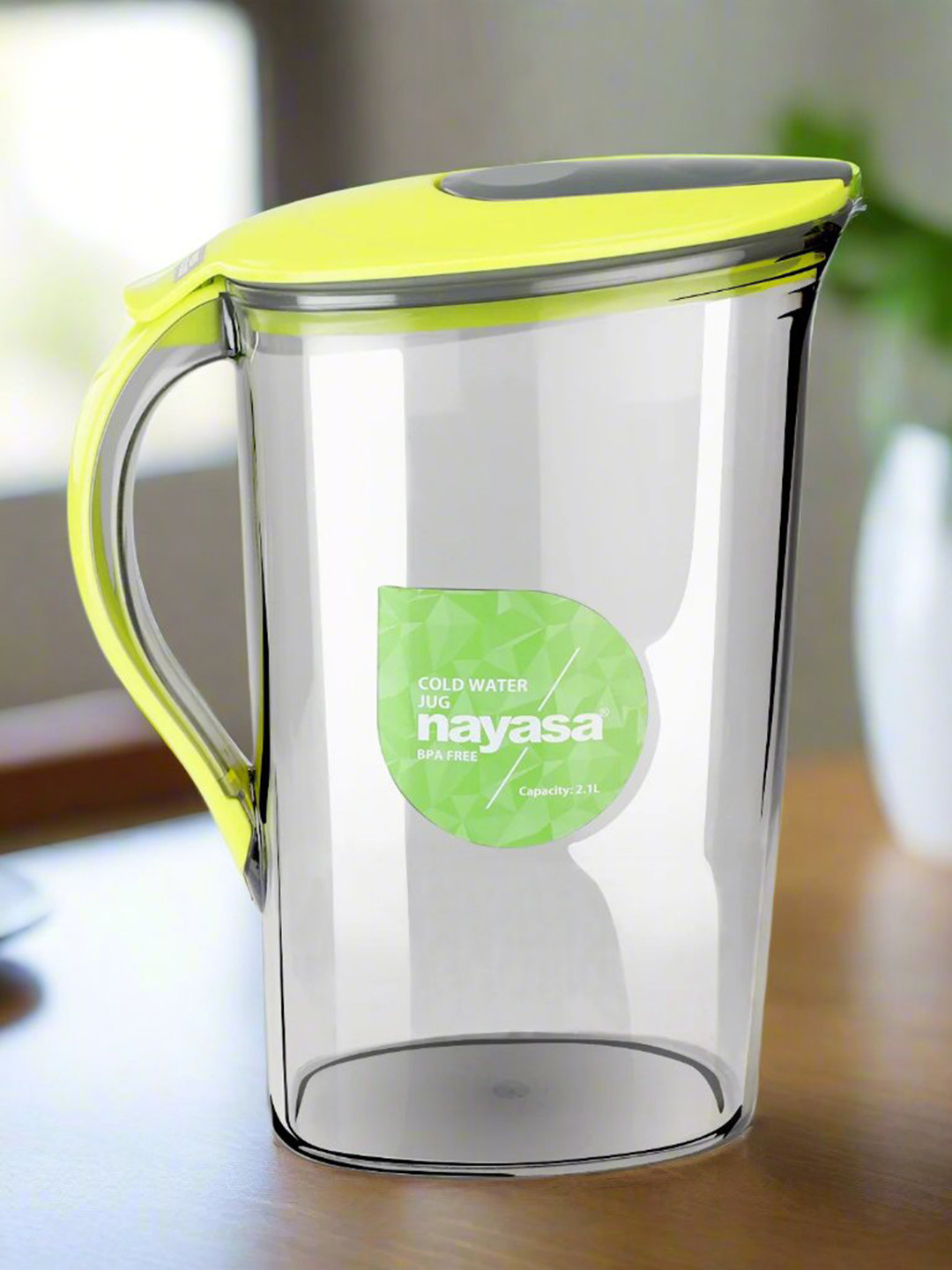 Nayasa Icon Green Study Handle Leakproof Lid Strong & Flat Body Water Jug- 2100 ML