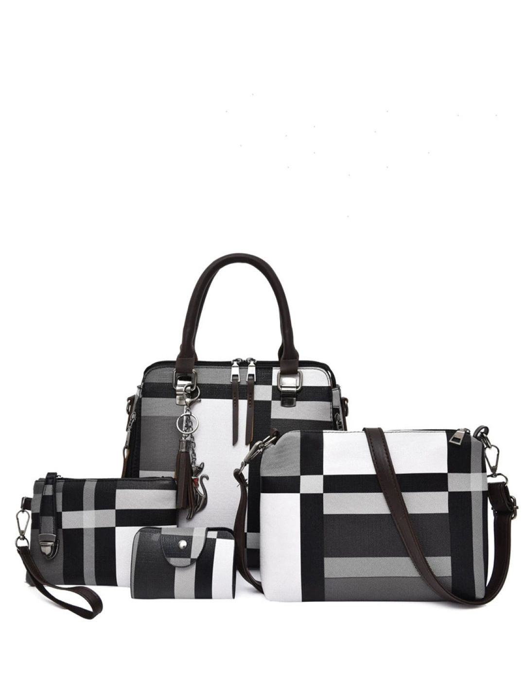 CORSICA Set Of 4 Checked Structured Shoulder Bag