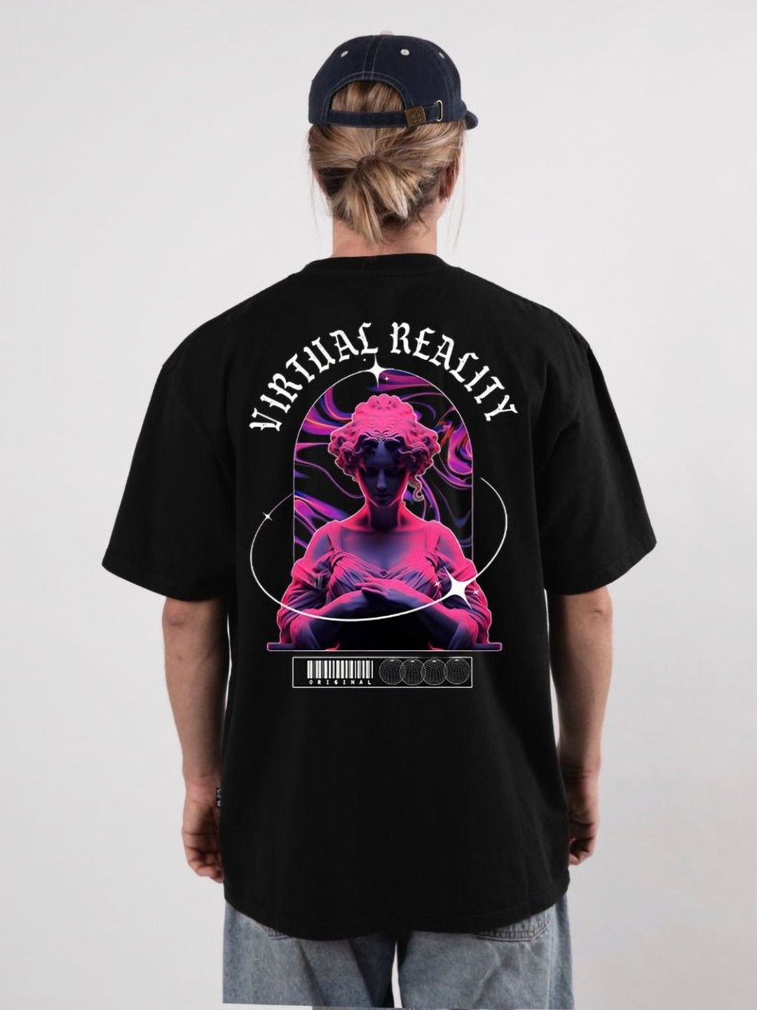 StyleCast Virtual Reality Abstract Oversized Cotton T-shirt