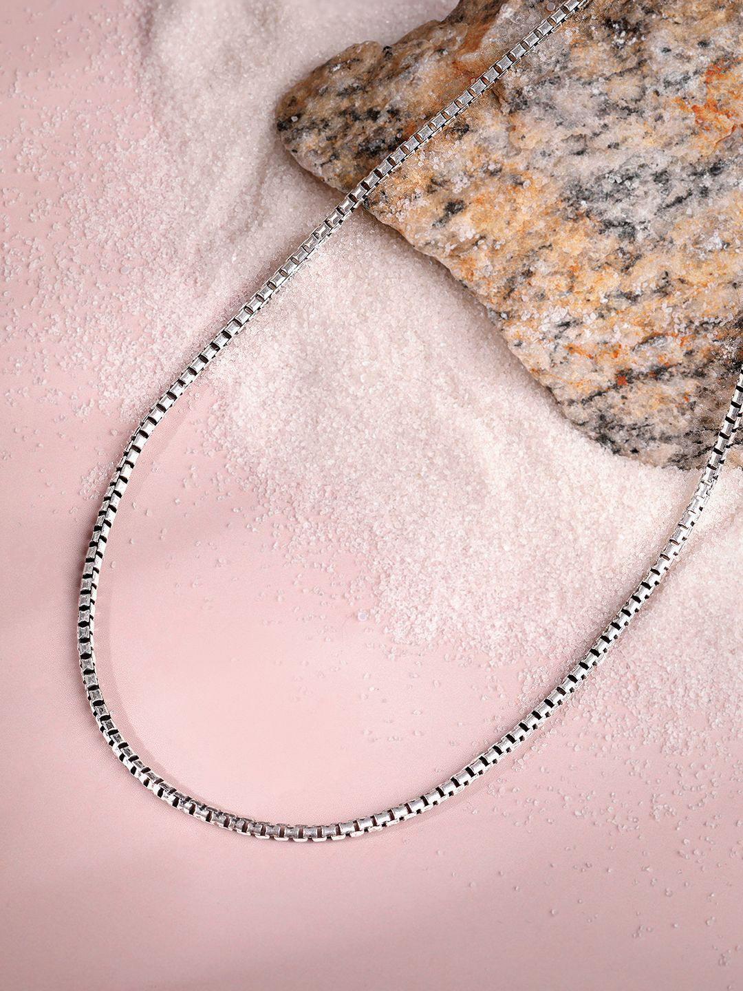 GIVA Men 925 Silver Rhodium-Plated Oxidised Chain