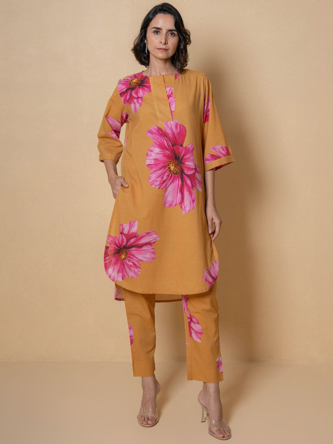 Kameez by Pooja Kejriwal Floral Digital Printed Pure Cotton Tunic With Trouser