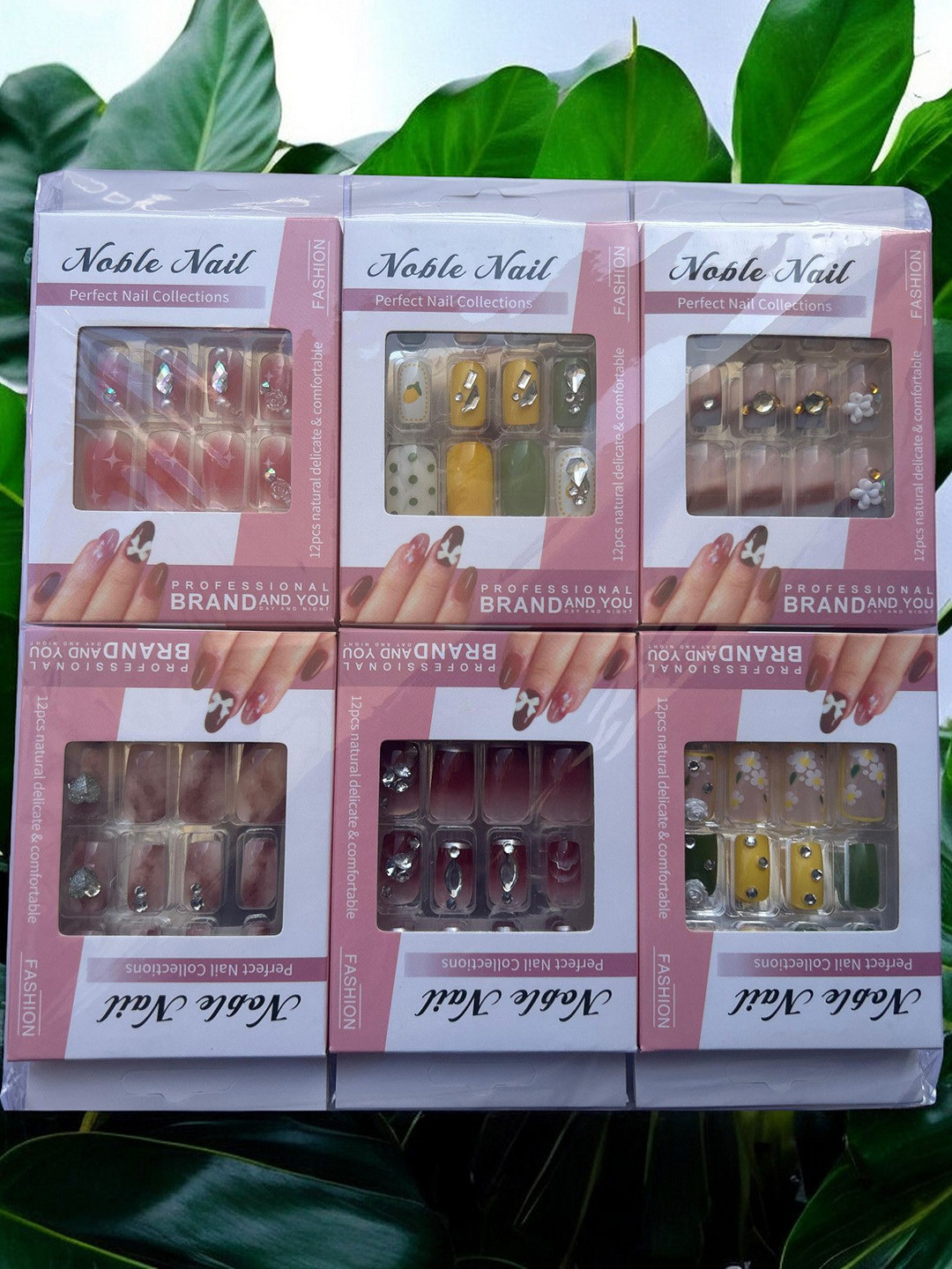 CHANDERKASH Set Of 12 Long-Lasting Everlasting French Stick On Artificial Nails