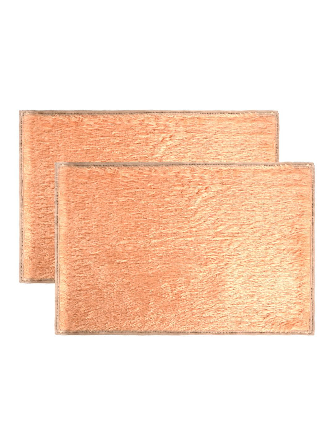 Kuber Industries Peach Colored 2 Pieces Anti Skid Mat For Bathroom