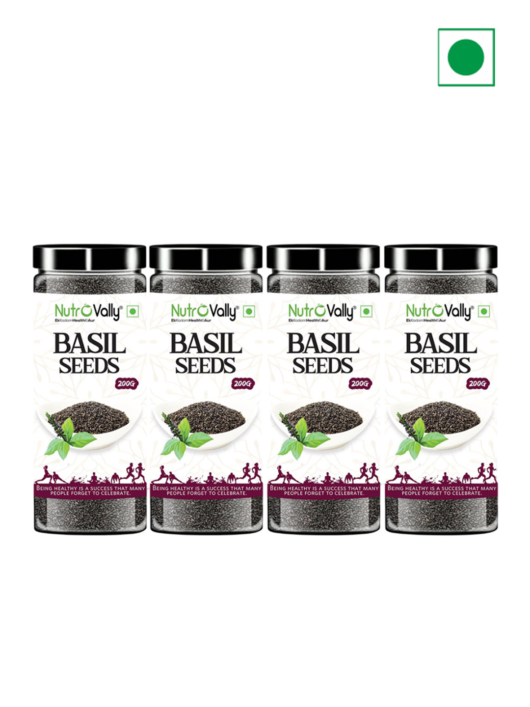 NutroVally Set Of 4 Basil Seeds 200g Each